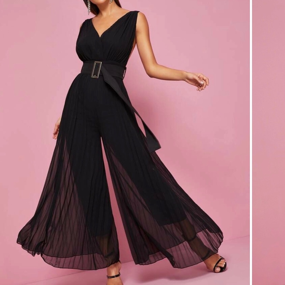 Wide Leg Black Jumpsuit